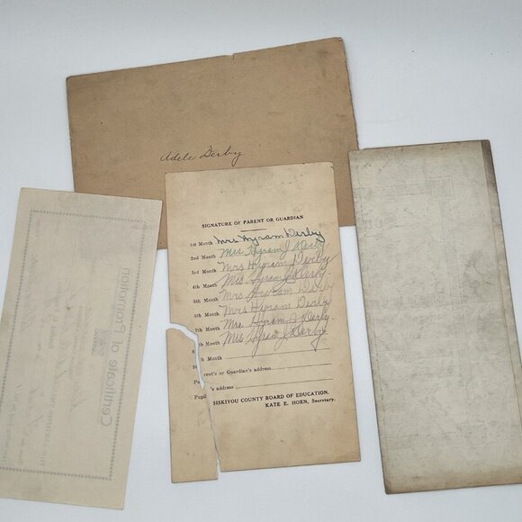 Antique 1920 Elementary Report Card Dunsmuir Certificate Siskiyou, California - Picture 2 of 6
